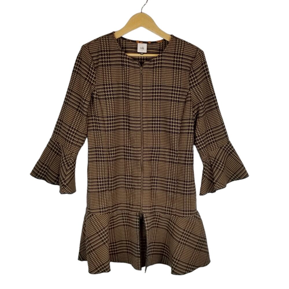 CAbi 3902 Plaid Flounce Jacket Zip Front Size S Small - Picture 2 of 9